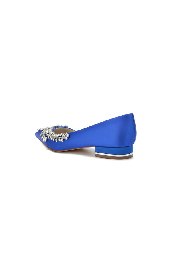 Rhinestone Pointed Toe Kitten Heels - KissProm