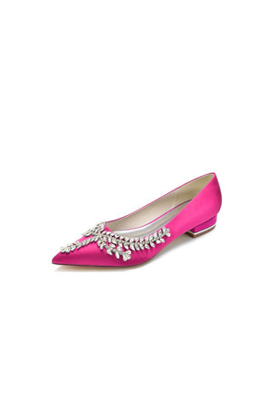 Rhinestone Pointed Toe Kitten Heels - KissProm