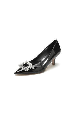 Rhinestone Pointed Toe Stiletto Heel Party Shoes - KissProm