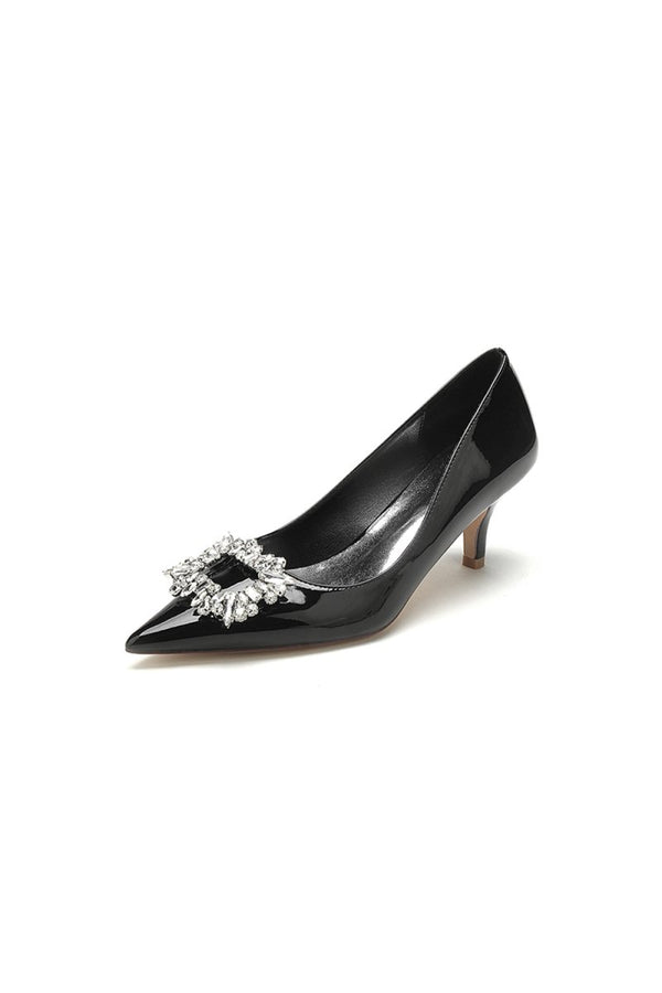 Rhinestone Pointed Toe Stiletto Heel Party Shoes - KissProm