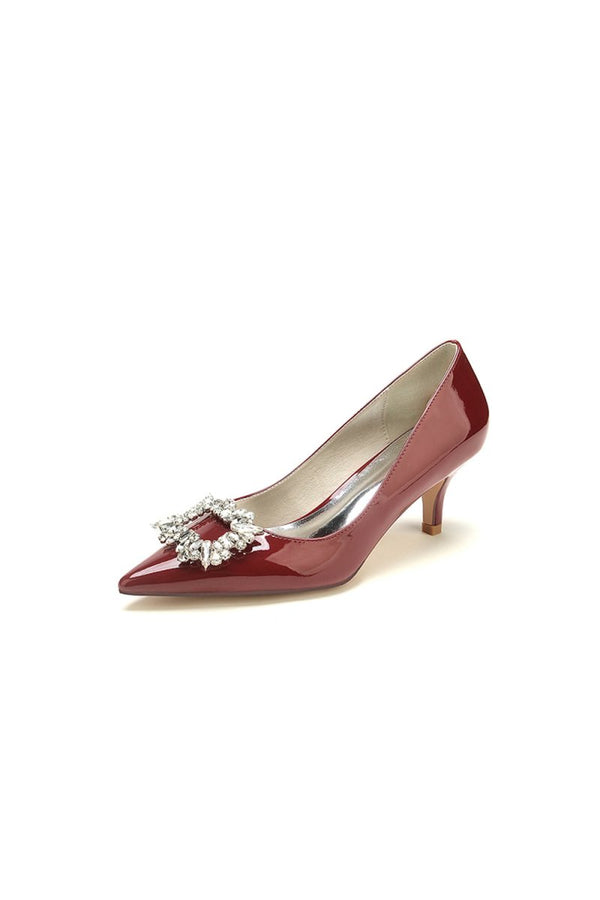 Rhinestone Pointed Toe Stiletto Heel Party Shoes - KissProm