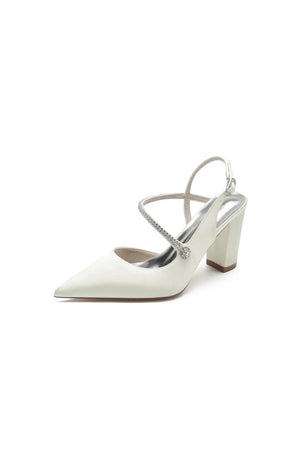 Rhinestone Strap Block Heel Sandals - KissProm