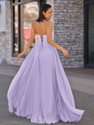 A Line Light Pink Sweetheart Chiffon Long Prom Dress – Prom Dresses by KissProm | Available at KissProm