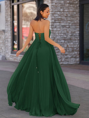 A Line Light Pink Sweetheart Chiffon Long Prom Dress – Prom Dresses by KissProm | Available at KissProm