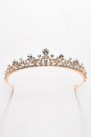 Rose Gold Rhinestone Tiara - KissProm