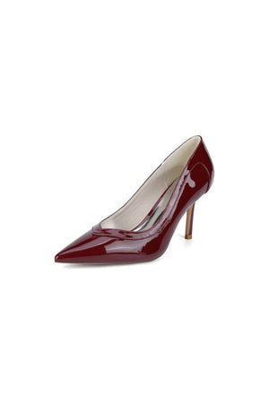Rose Pink High Heels with Natural Wood Heel - KissProm