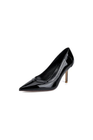 Rose Pink High Heels with Natural Wood Heel - KissProm