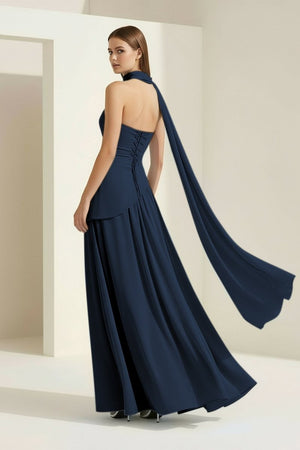 Pink - Strapless Sheath Chiffon Long Prom Dresses With Slit – Prom Dress by KissProm | Available at KissProm