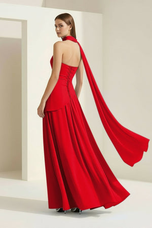 Pink - Strapless Sheath Chiffon Long Prom Dresses With Slit – Prom Dress by KissProm | Available at KissProm