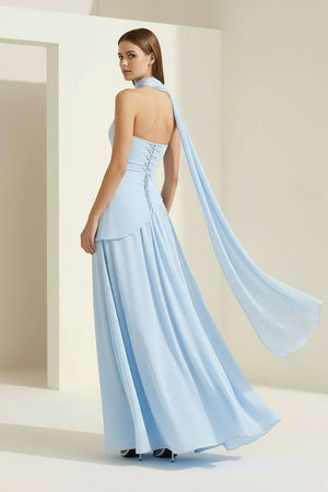 Pink - Strapless Sheath Chiffon Long Prom Dresses With Slit – Prom Dress by KissProm | Available at KissProm