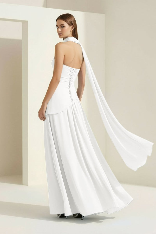 Pink - Strapless Sheath Chiffon Long Prom Dresses With Slit – Prom Dress by KissProm | Available at KissProm