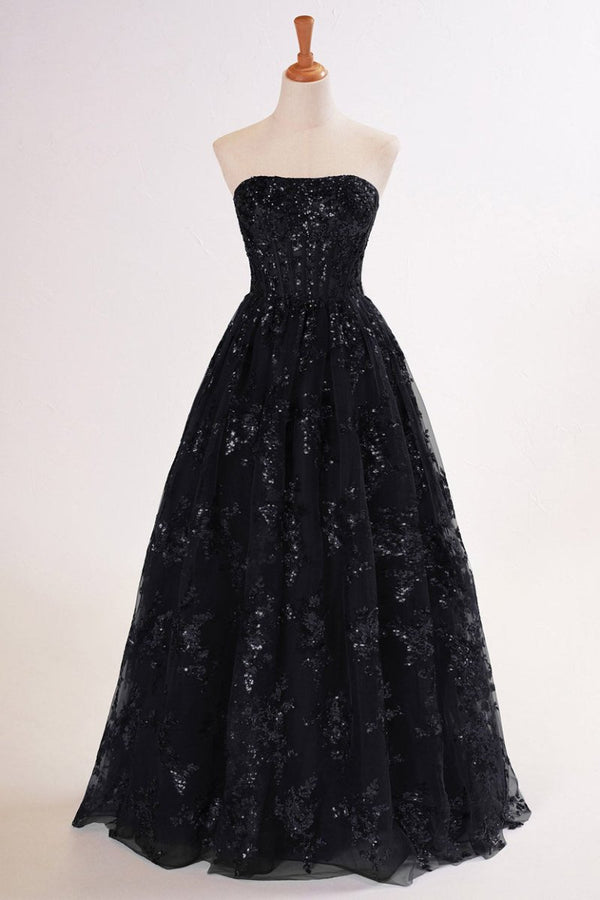 A-line Sequined Lace Long Prom Dress with Pockets – Prom Dress by KissProm | Available at KissProm