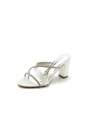 Royal Blue Satin High - Heeled Sandals - KissProm