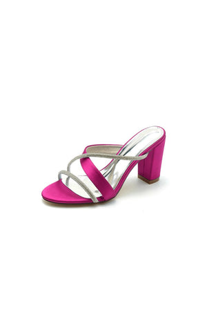 Royal Blue Satin High - Heeled Sandals - KissProm