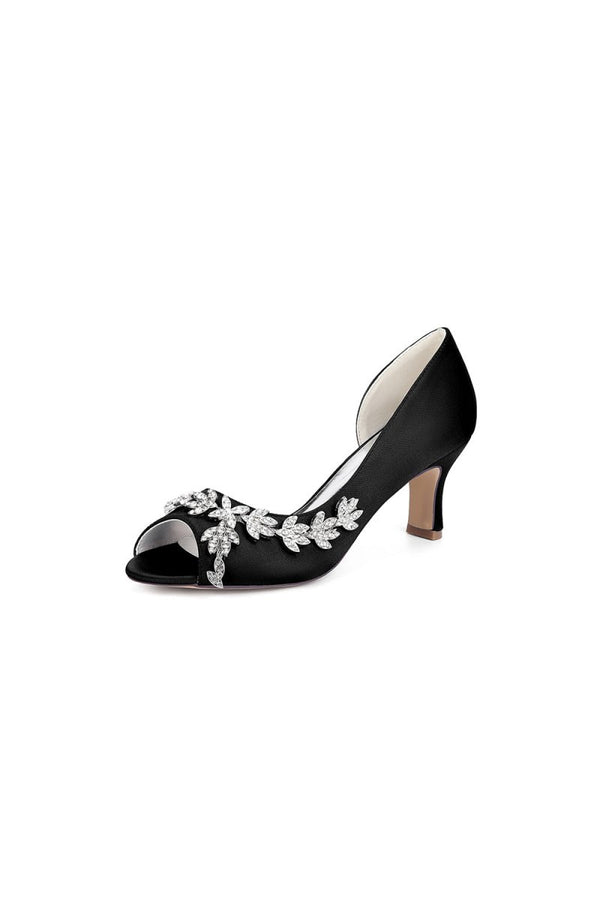 Royal Blue Satin High Heels with Intricate Silver Ornaments 36862 - 2A - KissProm