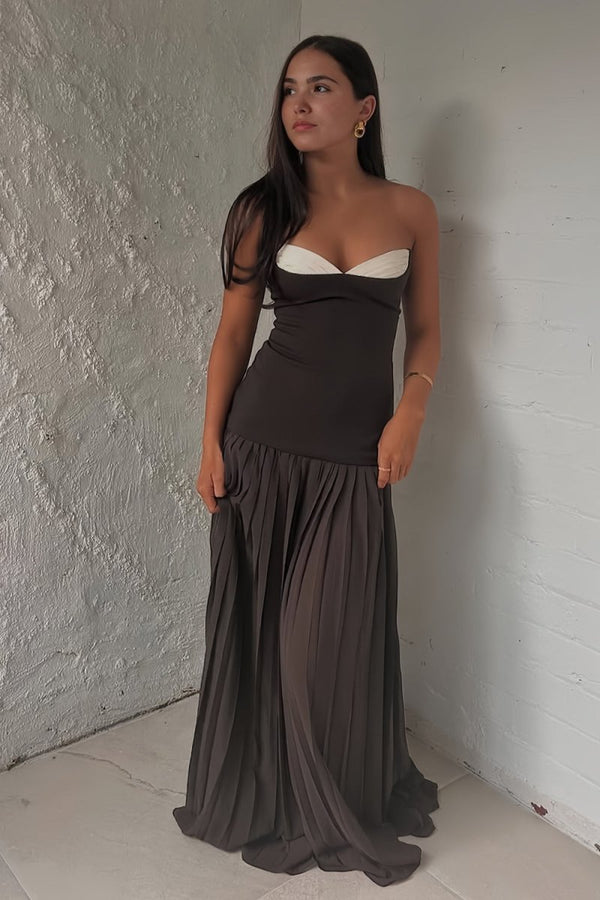 Blue Sweetheart Sheath Chiffon Pleated Long Prom Dresses – Prom Dress by KissProm | Available at KissProm