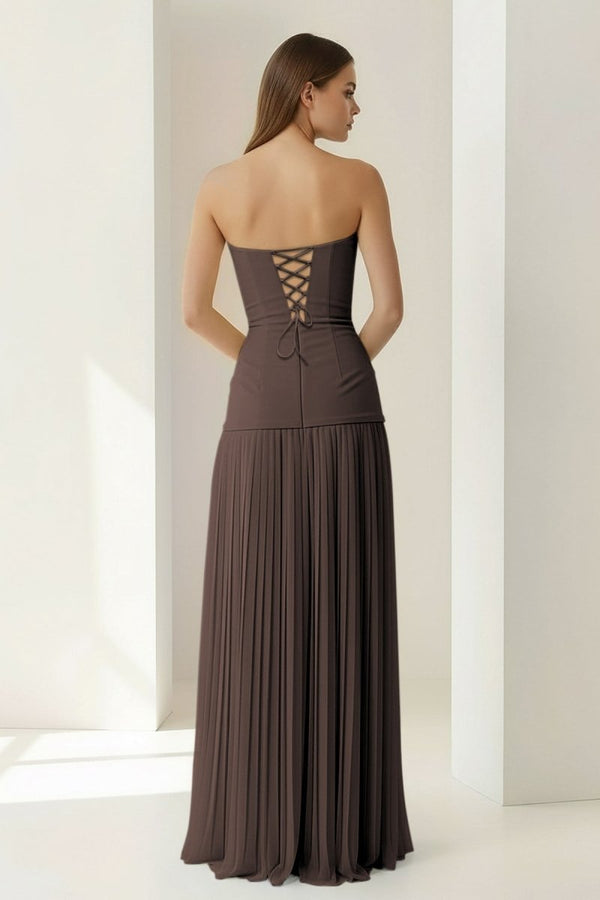 Blue Sweetheart Sheath Chiffon Pleated Long Prom Dresses – Prom Dress by KissProm | Available at KissProm