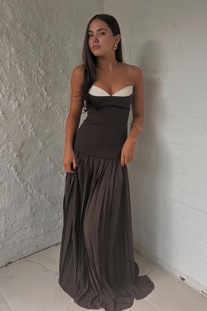 Blue Sweetheart Sheath Chiffon Pleated Long Prom Dresses – Prom Dress by KissProm | Available at KissProm