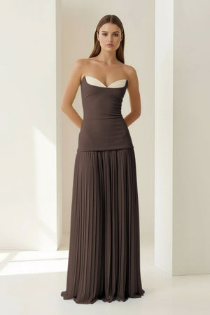 Blue Sweetheart Sheath Chiffon Pleated Long Prom Dresses – Prom Dress by KissProm | Available at KissProm