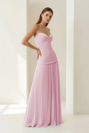 Blue Sweetheart Sheath Chiffon Pleated Long Prom Dresses – Prom Dress by KissProm | Available at KissProm