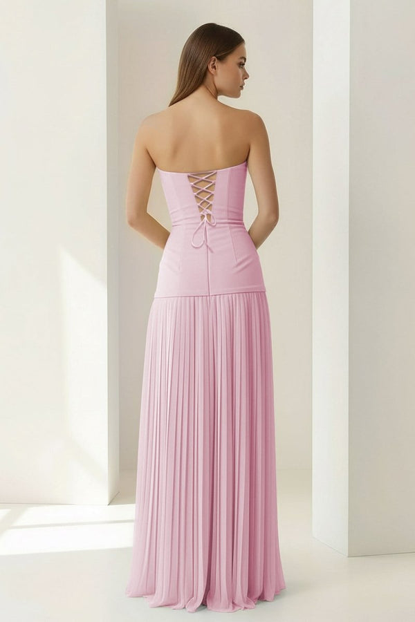 Blue Sweetheart Sheath Chiffon Pleated Long Prom Dresses – Prom Dress by KissProm | Available at KissProm
