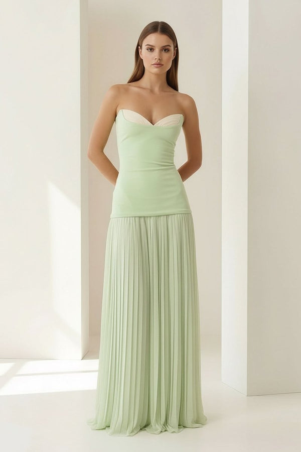 Blue Sweetheart Sheath Chiffon Pleated Long Prom Dresses – Prom Dress by KissProm | Available at KissProm