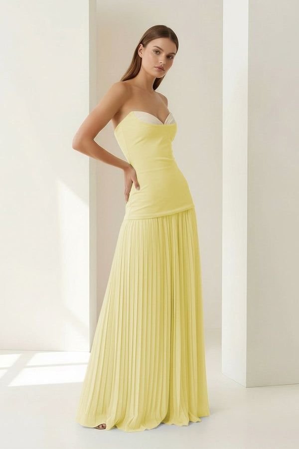 Blue Sweetheart Sheath Chiffon Pleated Long Prom Dresses – Prom Dress by KissProm | Available at KissProm