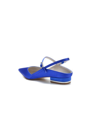 Satin Pointed Toe Buckle Kitten Heels - KissProm