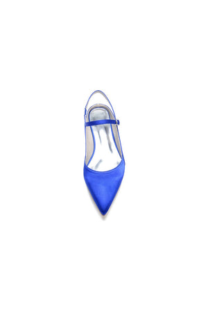Satin Pointed Toe Buckle Kitten Heels - KissProm