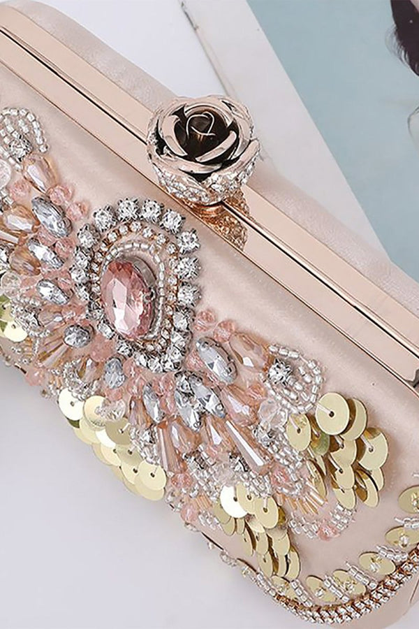 Sequins Rhinestones Square Party Handbag - KissProm
