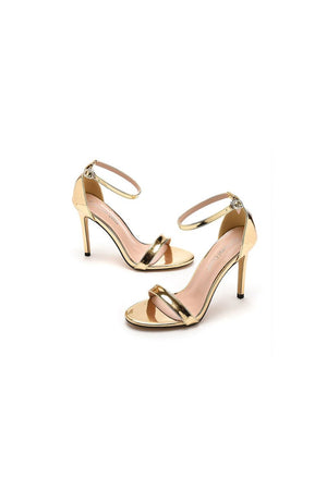 Sexy Simple Thin Strap Open Toe Ankle - strap Ultra High Heels - KissProm