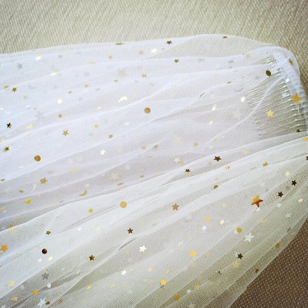 Shiny Bridal Veils with Gold Star Sparkly Wedding Veil - KissProm
