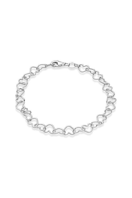 Silver 5mm Heart Link Adjustable Bracelets