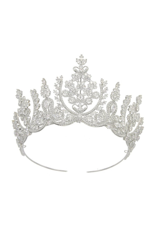 Silver Crystal Princess Crown - KissProm