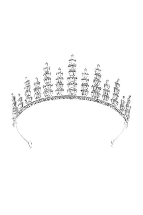 Silver Crystal Tiara For Women - KissProm