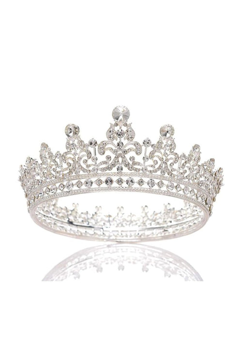 Silver Full Round Crystal Tiaras - KissProm