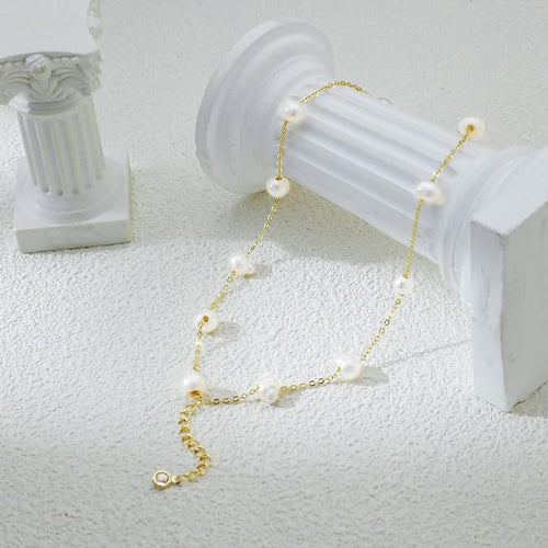 Gold Link Pearl Chain Bracelets - KissProm