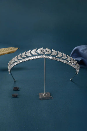 Silver Zircon Laurel Crowns for Women - KissProm