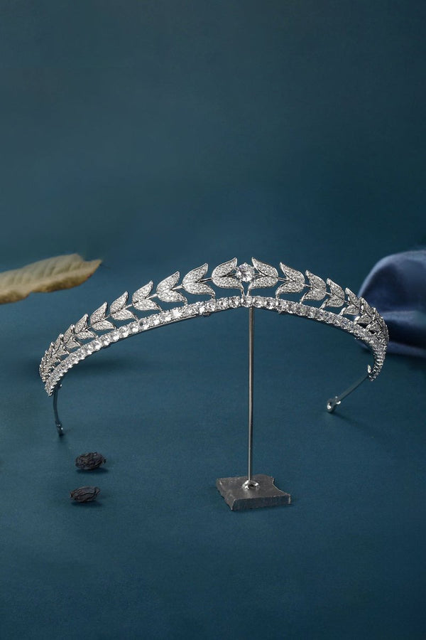 Silver Zircon Laurel Crowns for Women - KissProm