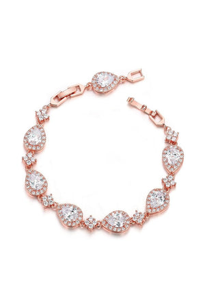 Black Rhinestone Zirconia Teardrop Tennis Bracelets - KissProm