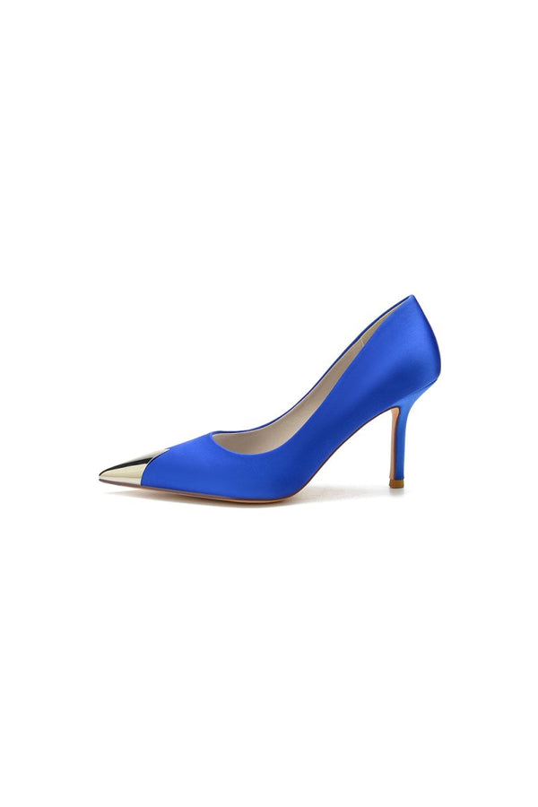 Simple Cocktail Metallic Pointed Toe High Heels - KissProm