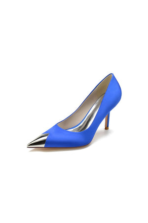 Simple Cocktail Metallic Pointed Toe High Heels - KissProm