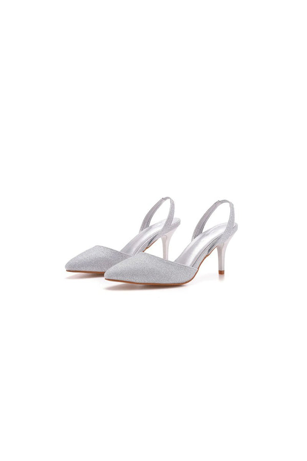 Simple Elegant Pointed Toe Stiletto Slingback High Heels - KissProm