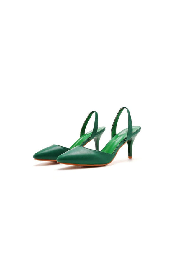 Simple Elegant Pointed Toe Stiletto Slingback High Heels - KissProm