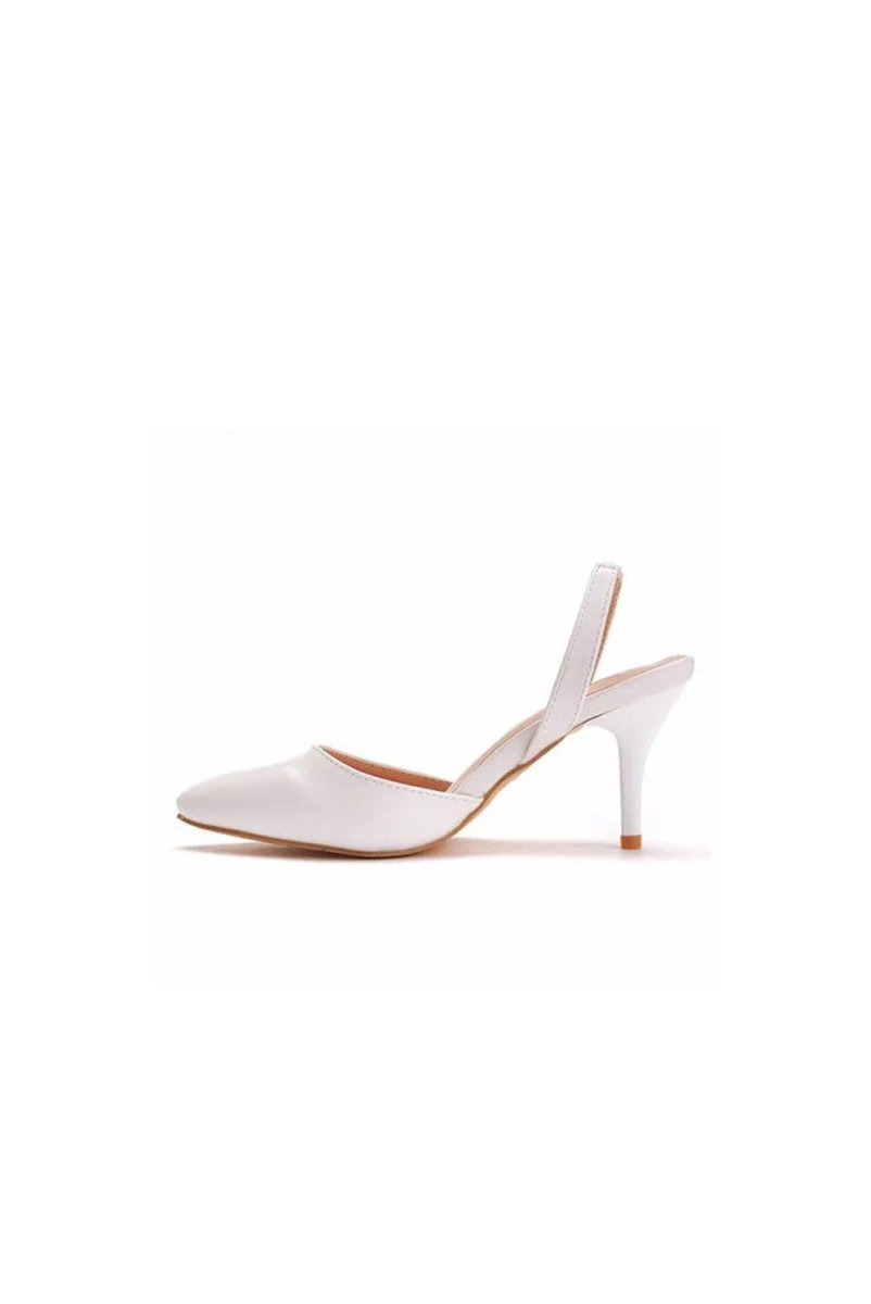 Simple Elegant Pointed Toe Stiletto Slingback High Heels - KissProm
