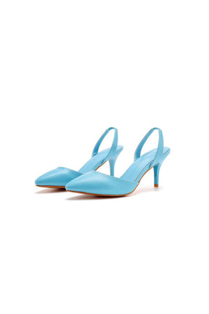 Simple Elegant Pointed Toe Stiletto Slingback High Heels - KissProm