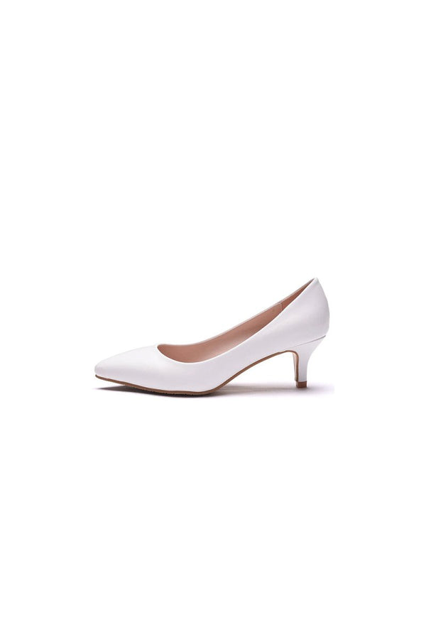Simple Kitten Heels Pointed Toe Women's Shoes - KissProm