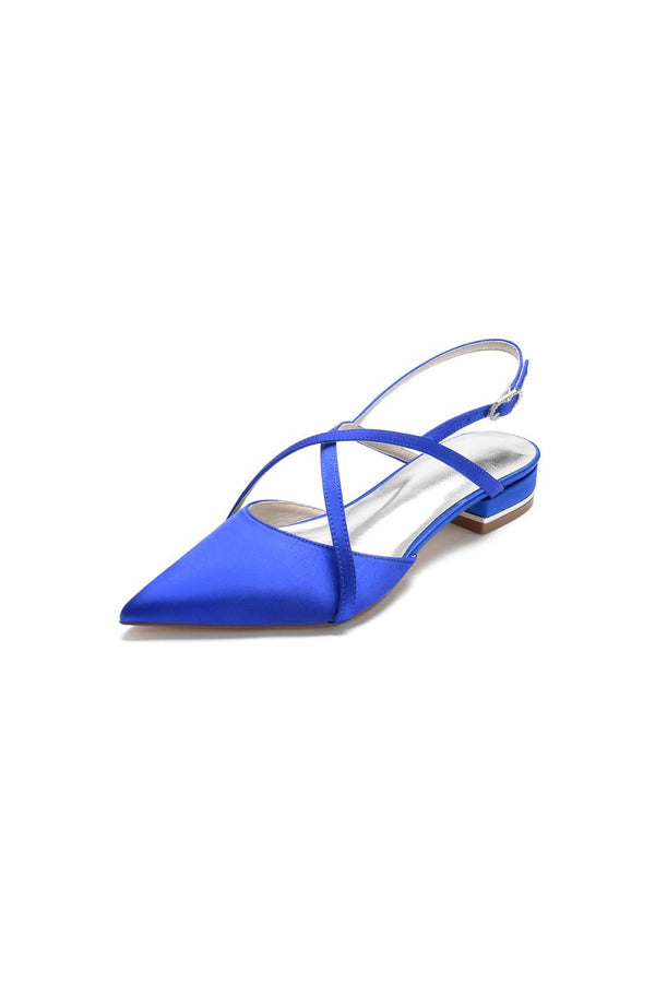 Simple Pointed Toe Ankle Straps Kitten Heels - KissProm