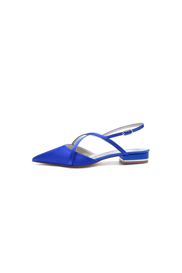Simple Pointed Toe Ankle Straps Kitten Heels - KissProm