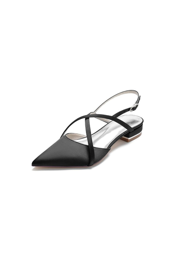 Simple Pointed Toe Ankle Straps Kitten Heels - KissProm